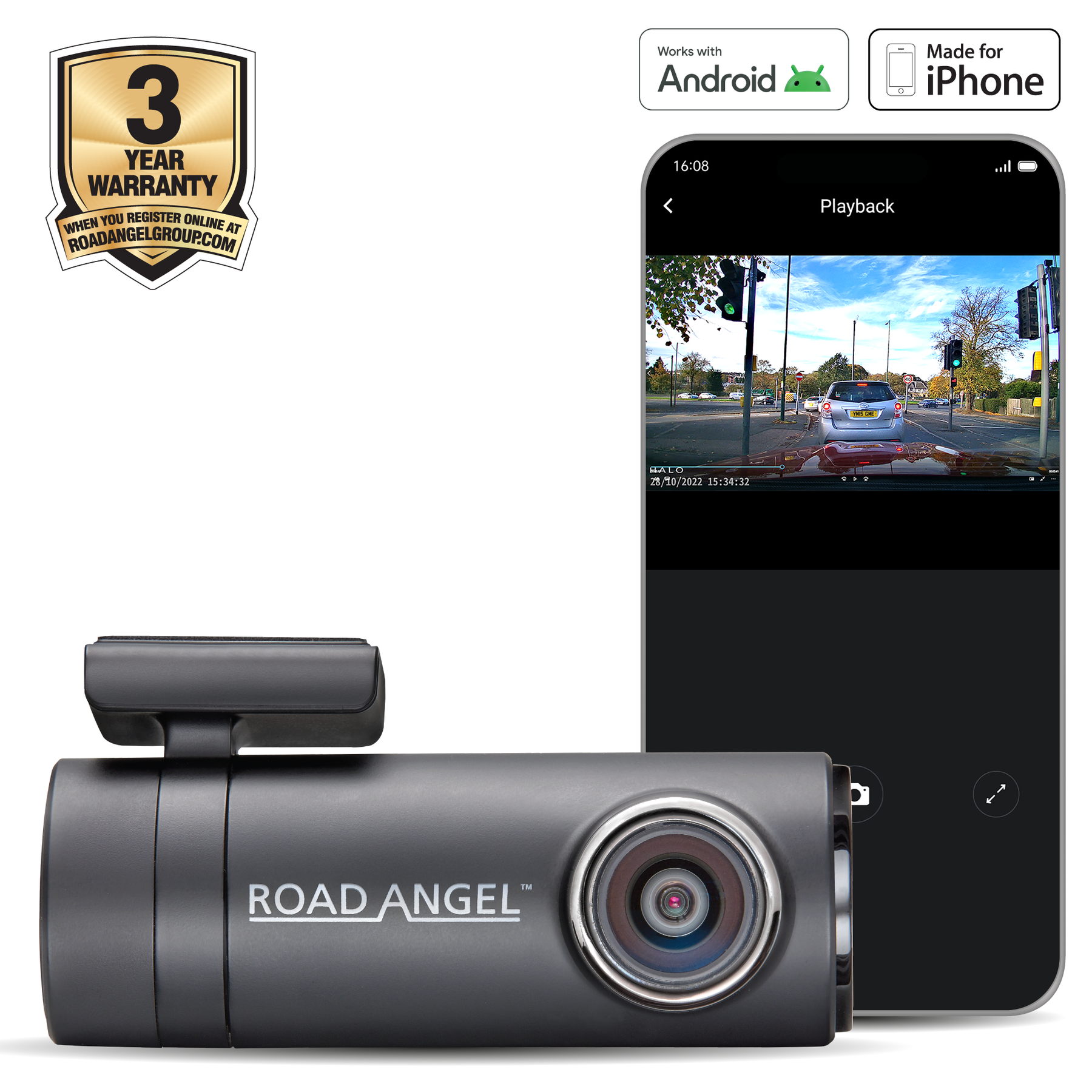 Caméra embarquée Road Angel Halo Drive 2 1440p QHD