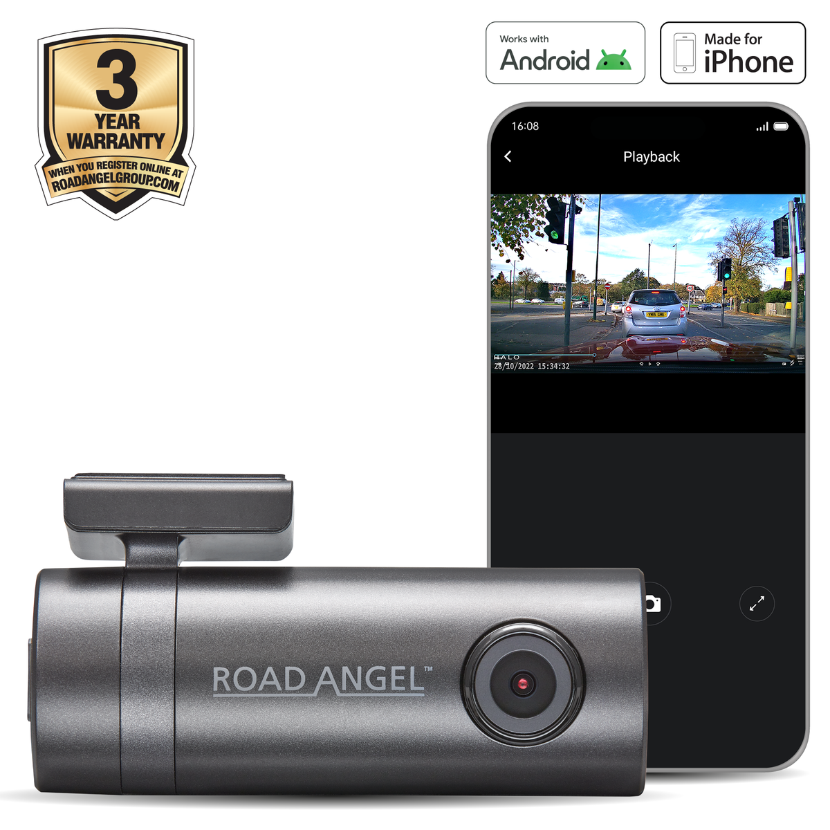 Road Angel Halo Go 1080p Full HD Kompakte Dashcam