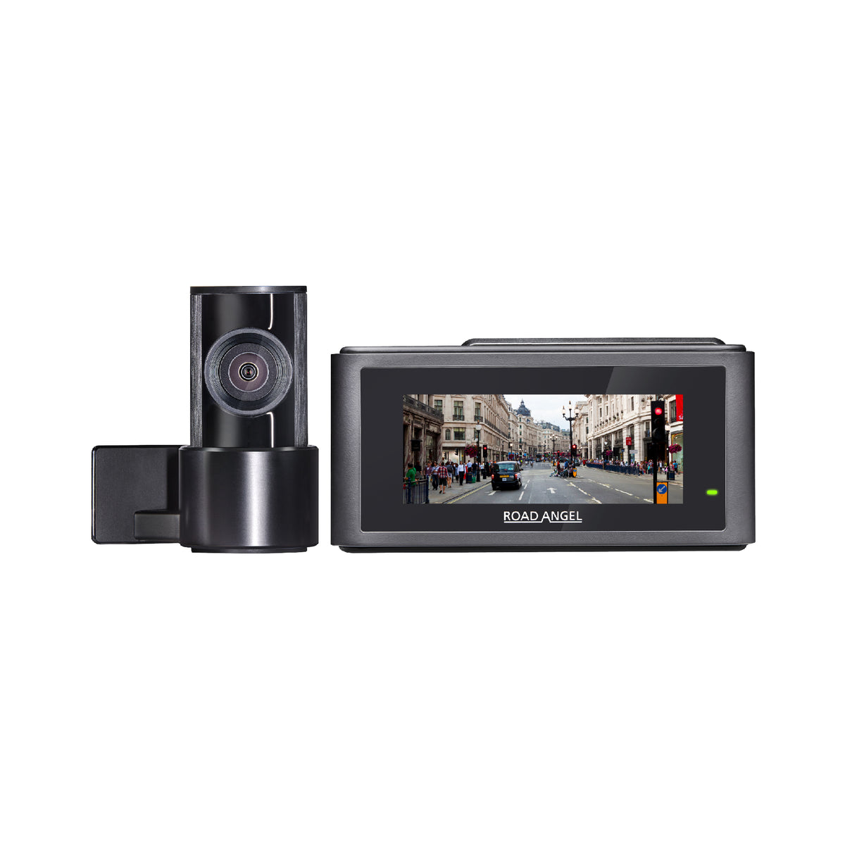 Road Angel Halo Play 4K Dual Dashcam mit 3,2-Zoll-Bildschirm, Parkmodus und Schnellverschlusshalterung