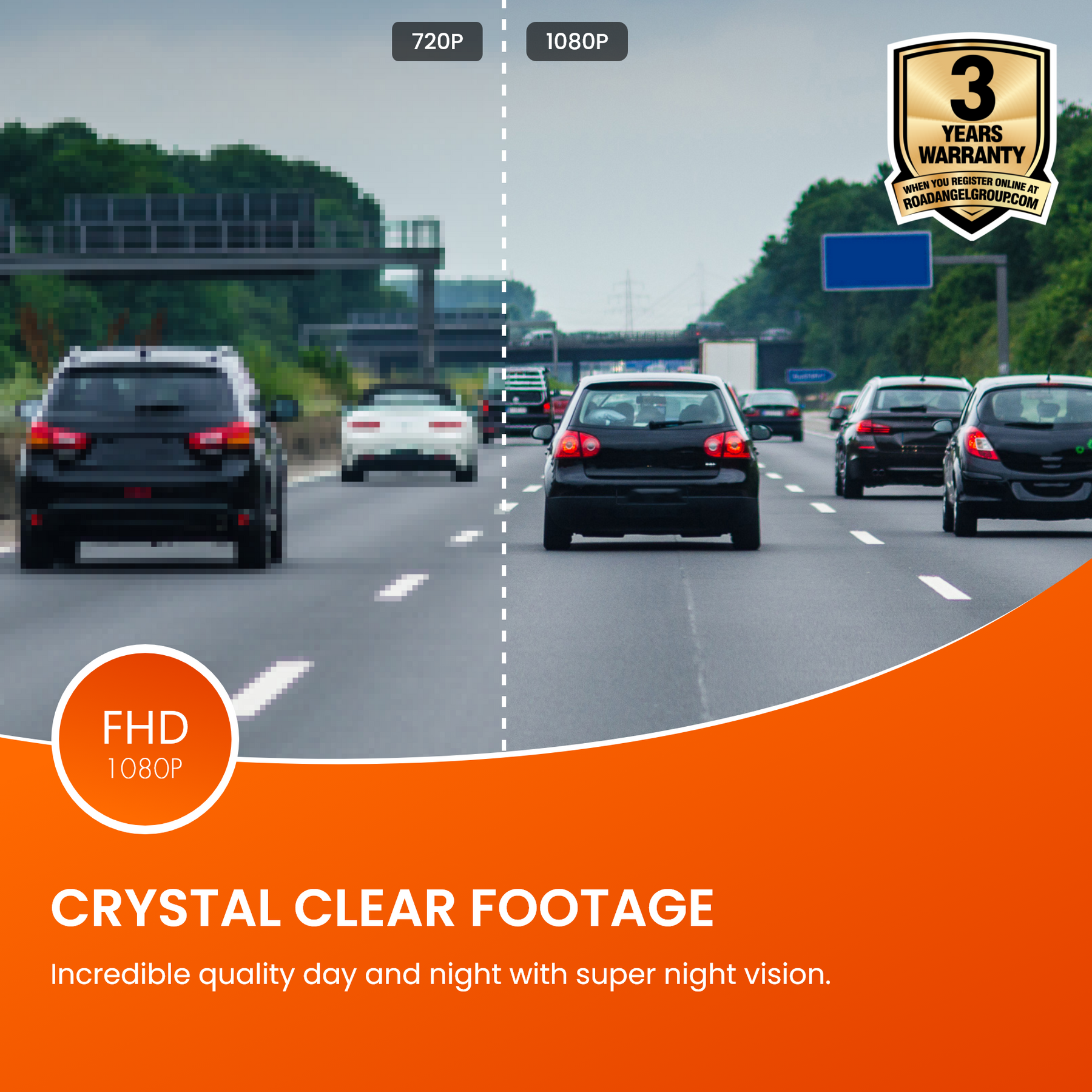 Caméra embarquée compacte Road Angel Halo Go 1080p Full HD