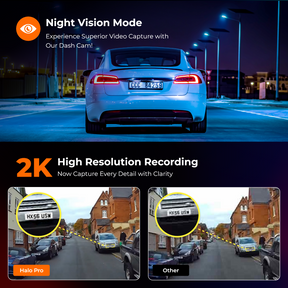 Road Angel Halo Pro 2K-Dashcam vorne und 1K hinten mit Dual-Parkmodus