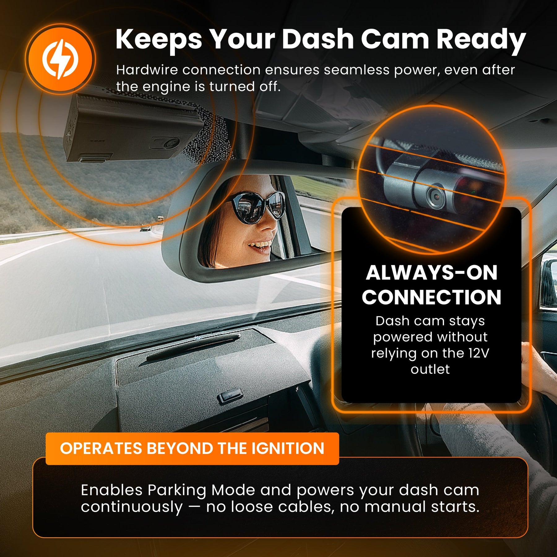 NEW - HWK5VC-OBD Road Angel Halo Dash Cam 5V 2-in-1 Hardwire Kit- USB Type-C, Fuse Taps & OBD 2