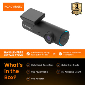 New - Halo Spark Full HD 1080p Single Dash Camera With Parking Mode & Winter Mode (USB-C)
