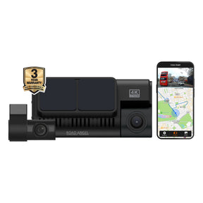 Road Angel Halo Ultima 4K Dual Dashcam mit Parkmodus und Schnellverschlusshalterung 