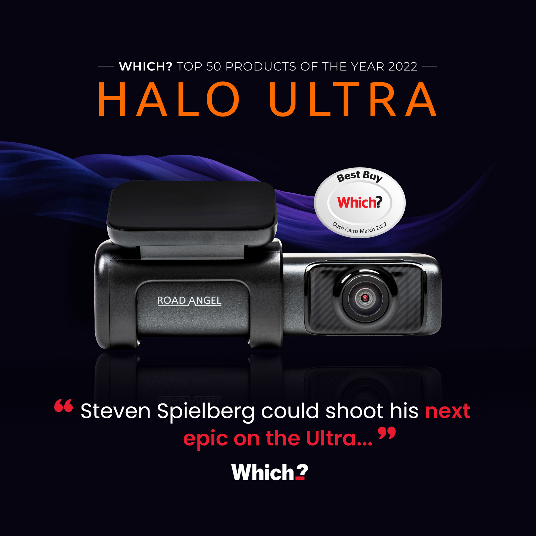 Road Angel Halo Ultra 4K Dashcam mit Hardwiring-Kit mit internem 64-GB-SSD-Speicherpaket