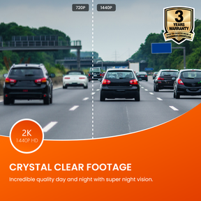 Road Angel Halo Drive 2 2K Compact Dashcam avec carte SD et câbles dans le paquet