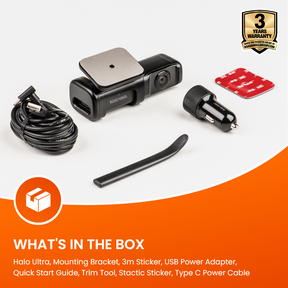 Road Angel Halo Ultra 4K Dashcam mit Hardwiring-Kit mit internem 64-GB-SSD-Speicherpaket